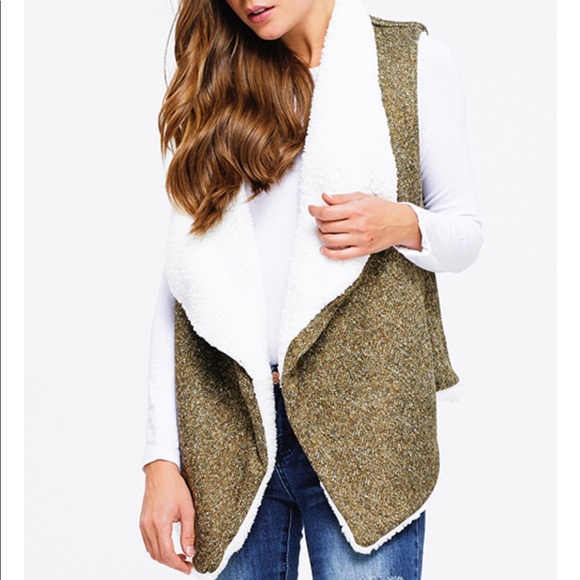 ARRIVED!Olive Green Open Front Vest Top! - Picture 4 of 8